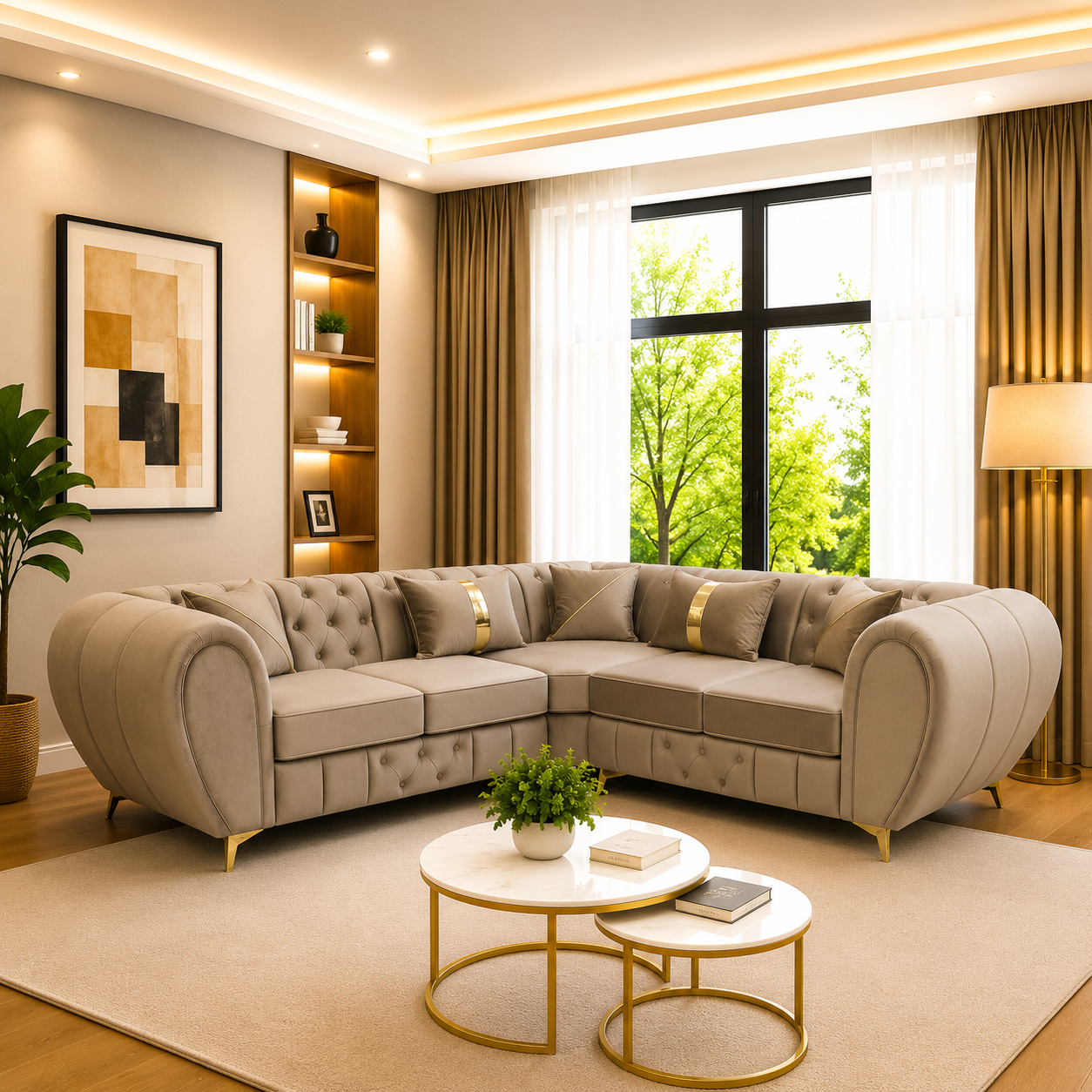 Tammy Round Chesterfield Corner Sofa