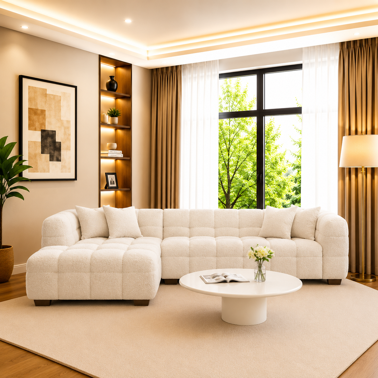 Tribeca Corner Bubble Design L Shape Sofa