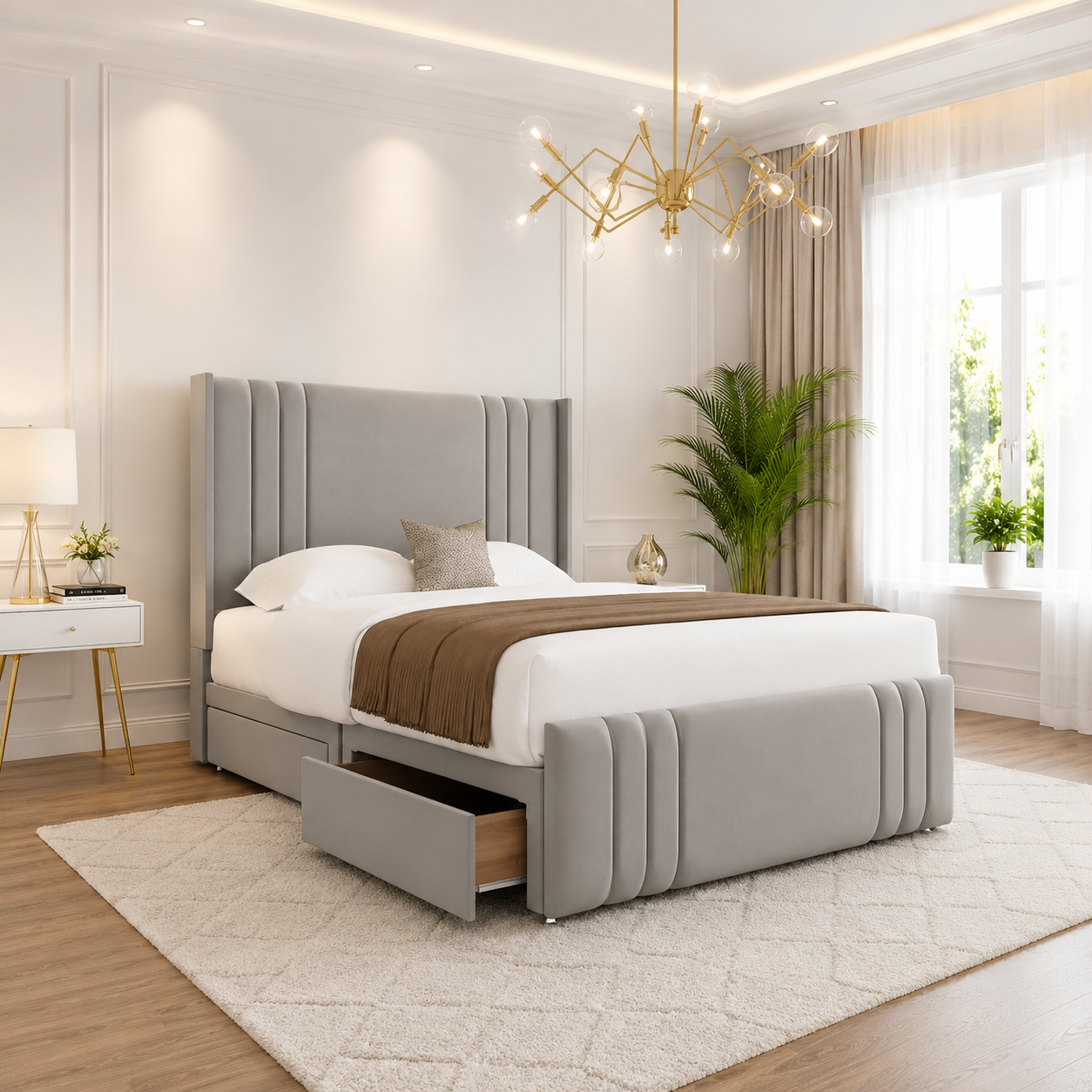 Molly Linestyle Winged Divan Bed