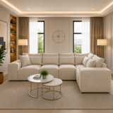 Logan L Shape Upholstered Sofa in Plush Velvet
