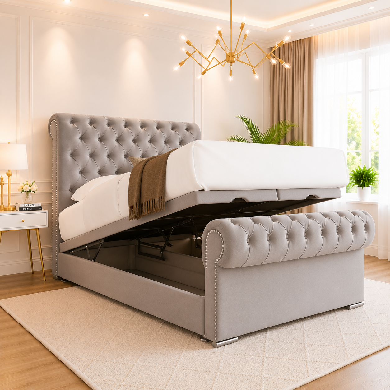 Next Sleigh Divan Ottoman Bed Frame