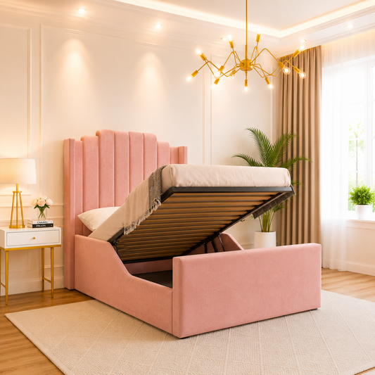 Daffy Winged Panel Pink Toddler Bed Frame