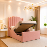 Daffy Winged Panel Pink Toddler Bed Frame
