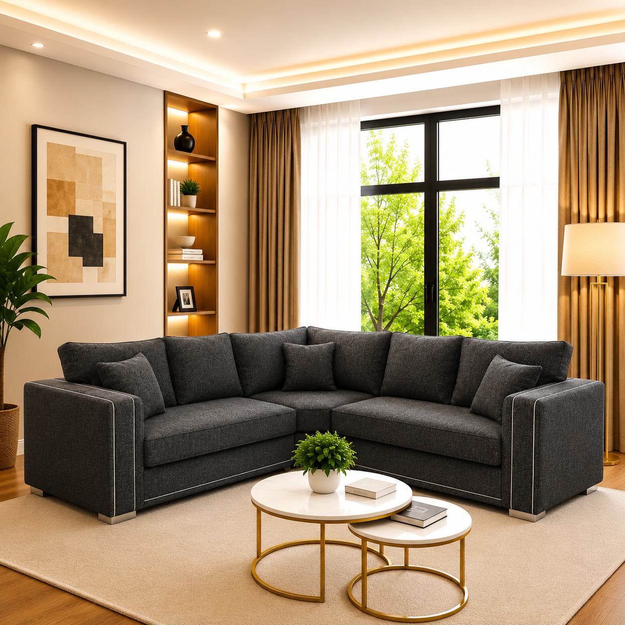 Alabama Upholstered Luxury Corner Sofa