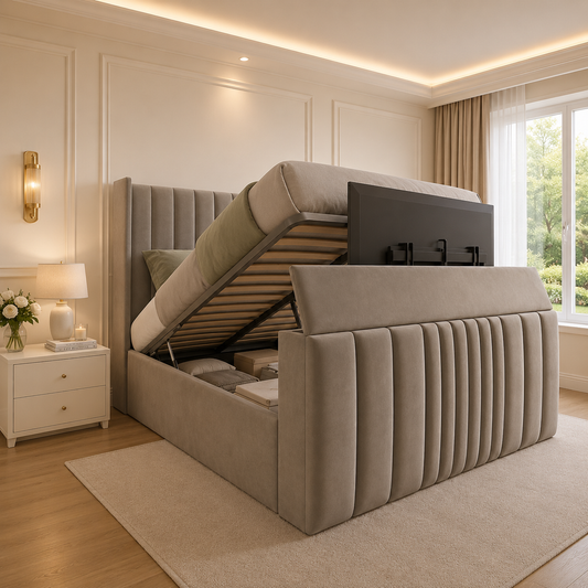 Manhattan Linestyle Winged TV Bed Frame