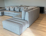 Amal Linear U Shape Fabric Sofa Detachable Footstool